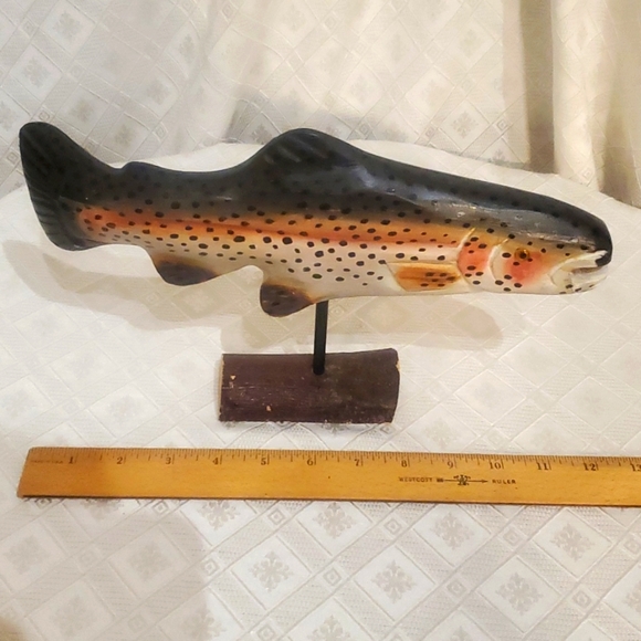 Tabletop Wooden Fish on Stand - Picture 3 of 5